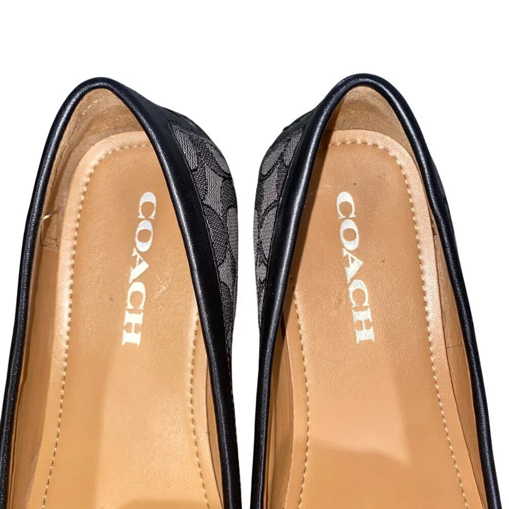 Coach Black and Gray Signature Canvas Loafers